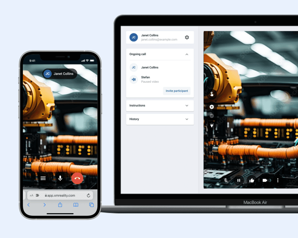 xmreality on phone and laptop