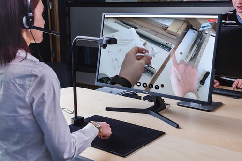 women using hands overlay with a pointpad